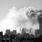 021 - 10.20AM - north tower burning, trail of smoke to the east