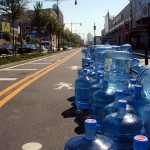 083 - Thu 1PM - bottles of water along chelsea pier