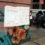100 - Thu 1PM - a sign for donations